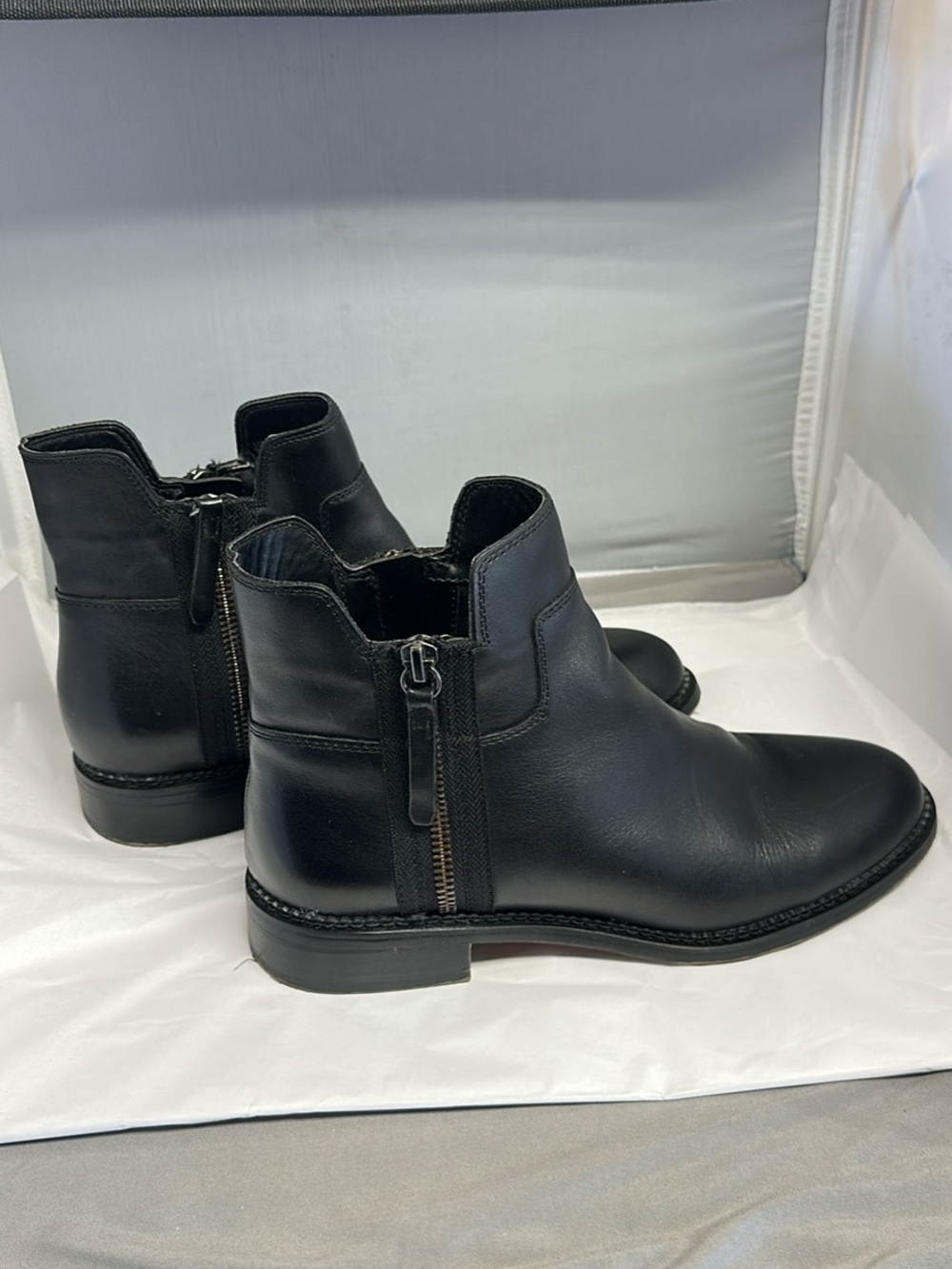 Women’s Franco Sarto Leather Zip Ankle Boots